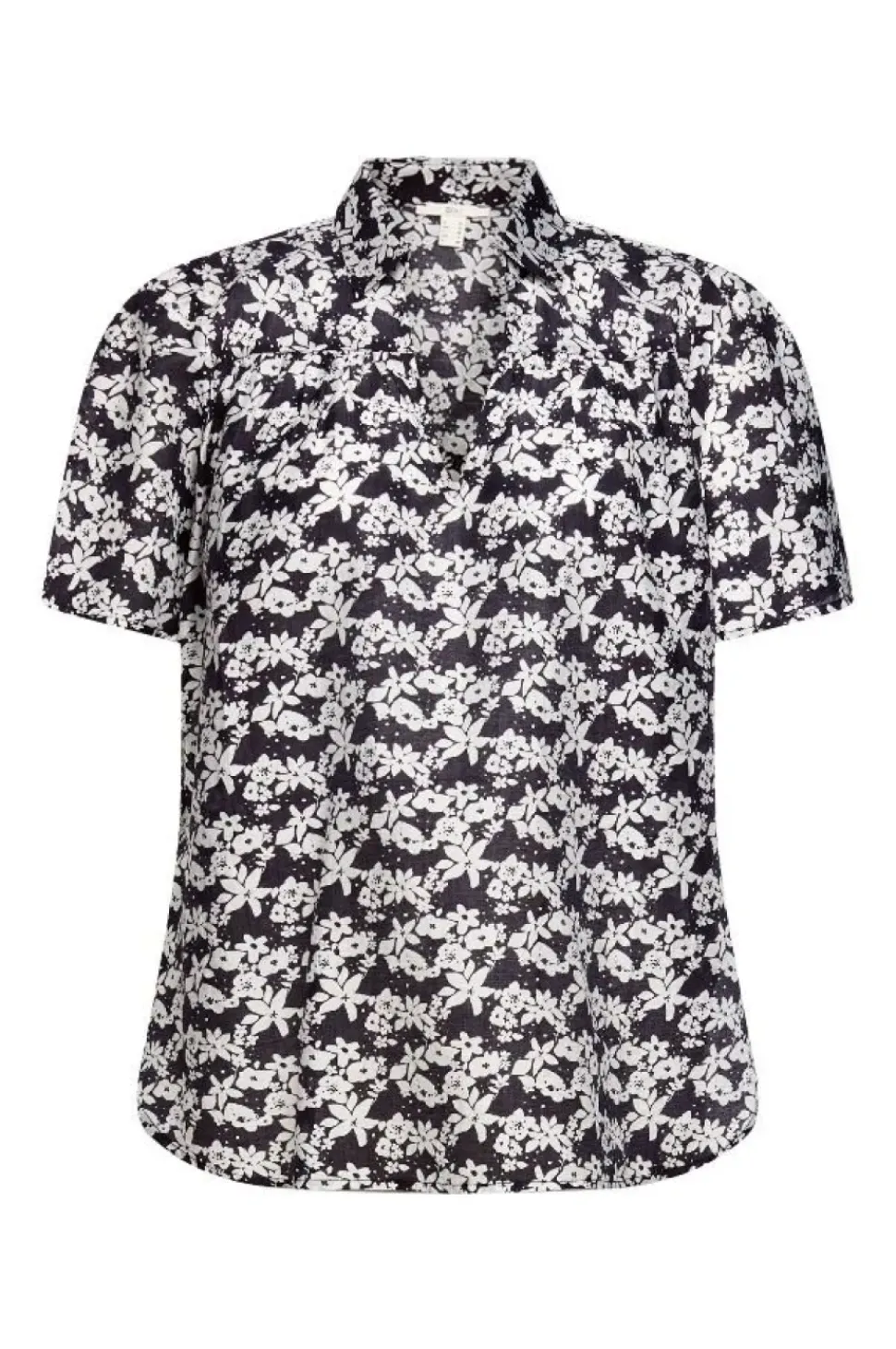EDC geblümte Bluse mit Leinen 032CC1F302