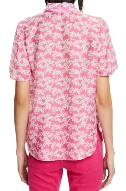 EDC geblümte Bluse mit Leinen 032CC1F302