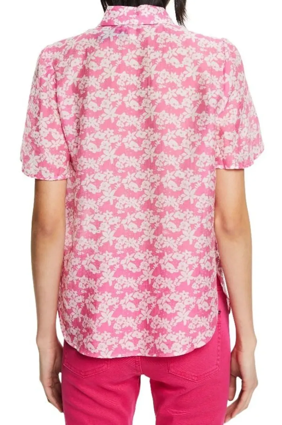EDC geblümte Bluse mit Leinen 032CC1F302