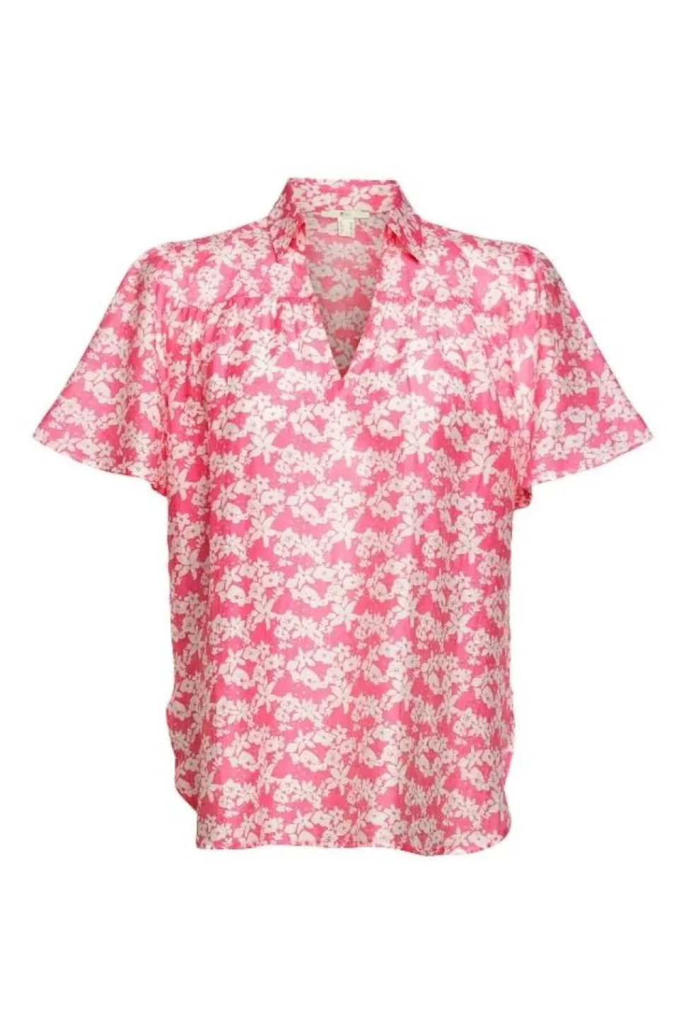 EDC geblümte Bluse mit Leinen 032CC1F302