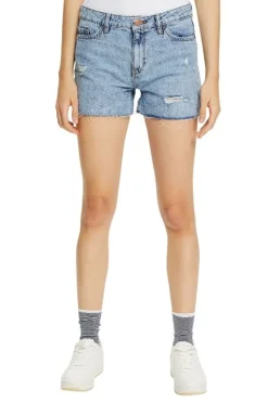 EDC Jeans Shorts kurze Hose Used-Look Baumwolle blau S12 062CC1C302