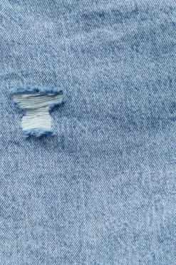 EDC Jeans Shorts kurze Hose Used-Look Baumwolle blau S12 062CC1C302