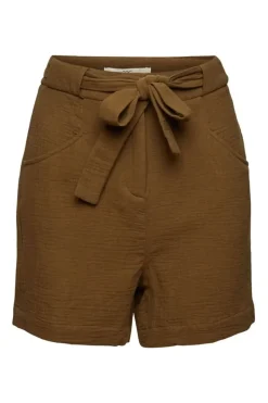 EDC Shorts kurze Hose Crinkle- Effekt Bindegürtel grün S22 052CC1C308