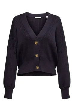 EDC Strick- Cardigan Knopfleiste V- Ausschnitt Boxy-Schnitt blau, lila S12  992CC1I317