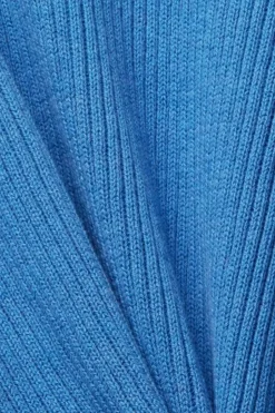 EDC Strick- Cardigan Knopfleiste V- Ausschnitt Boxy-Schnitt blau, lila S12  992CC1I317