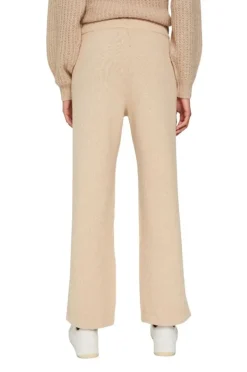 EDC Strickhose weites Bein Wolle elastischer Kordelzugbund beige S21 091CC1B301