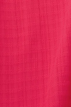 EDC strukturiertes Midikleid V-Ausschnitt pink, schwarz S23 033CC1E314