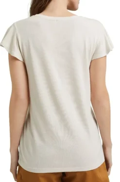 edc T-Shirt Leinen beige 041CC1K332
