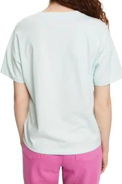 EDC T- Shirt Print Baumwolle weiß blau orange S22 062CC1K314