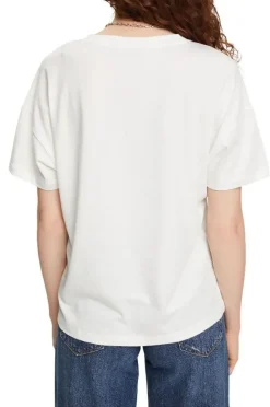 EDC T- Shirt Print Baumwolle weiß blau orange S22 062CC1K314