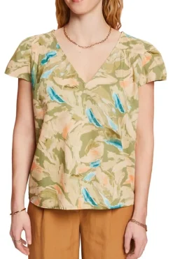 Esprit Bluse mit Allover-Print grün S23 063EE1F301