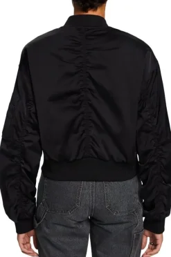 ESPRIT Bomberjacke Satin Cropped- Länge schwarz S14 014EE1G343