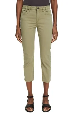 ESPRIT Caprihose seitliche Saumschlitze weiß, grün S12 042EE1B328