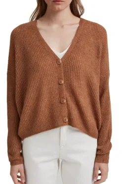 ESPRIT Cardigan aus Rippstrick mit Wolle/Alpaka 991EO1I310