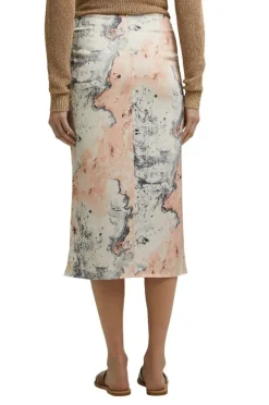 ESPRIT COLLECTION Midirock mit Mamorprint beige 041EO1D302