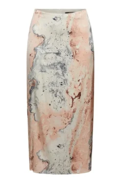 ESPRIT COLLECTION Midirock mit Mamorprint beige 041EO1D302