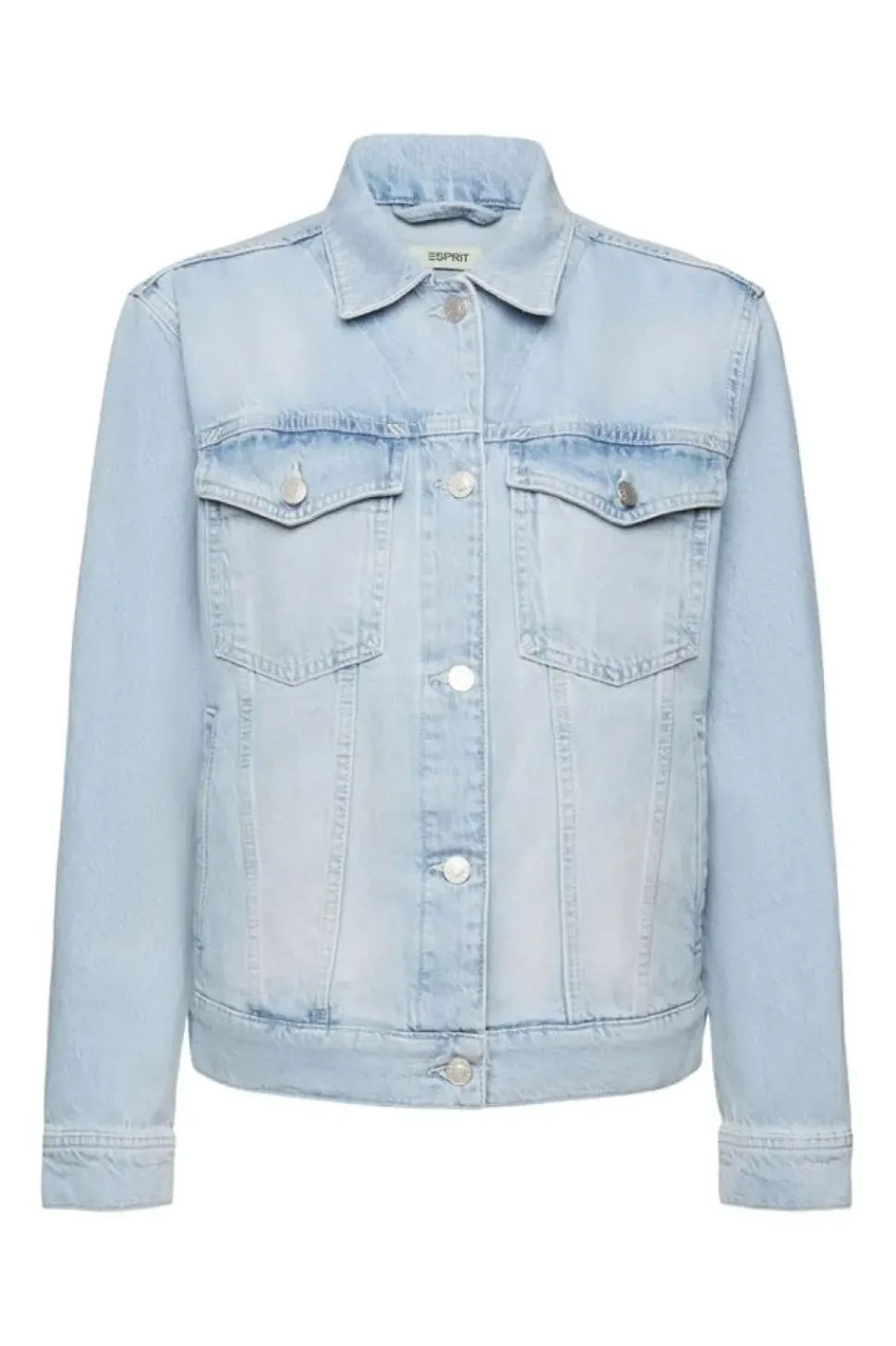 ESPRIT Denim-Jacke reine Baumwolle Schlaufe am Saum blau NOS 992EE1G311