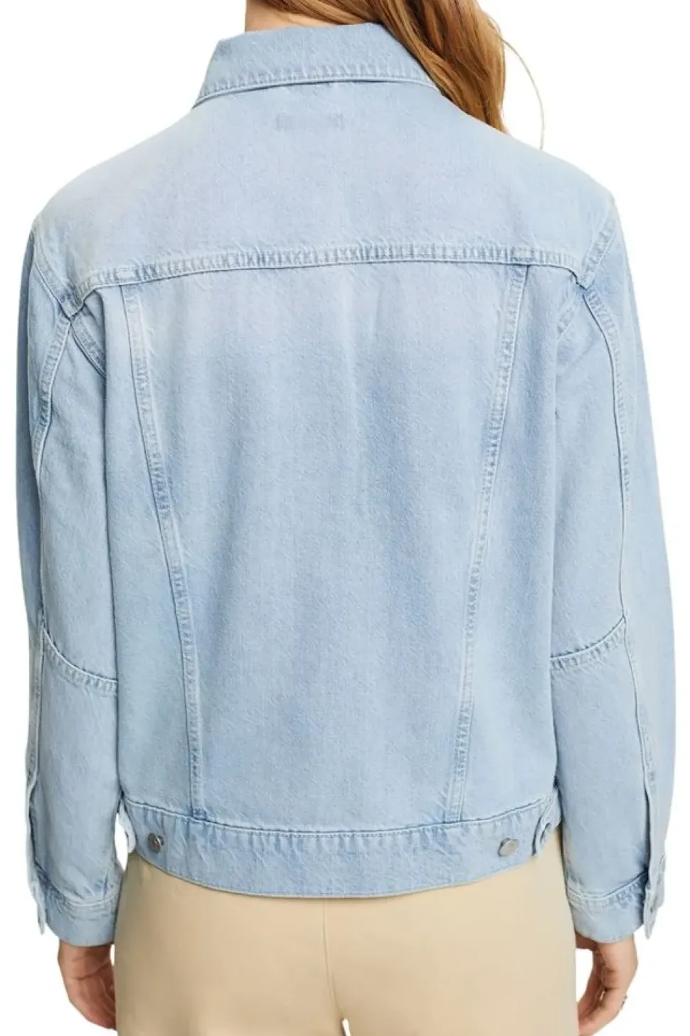 ESPRIT Denim-Jacke reine Baumwolle Schlaufe am Saum blau NOS 992EE1G311