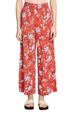 Esprit Gemusterte Pull-on-Hose mit weitem Bein orange, blau S23 043EE1B339