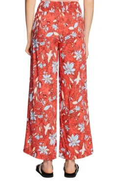Esprit Gemusterte Pull-on-Hose mit weitem Bein orange, blau S23 043EE1B339
