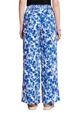 Esprit Gemusterte Pull-on-Hose mit weitem Bein orange, blau S23 043EE1B339