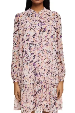 ESPRIT Gemustertes Minikleid aus Chiffon lila NOS 993EO1E304