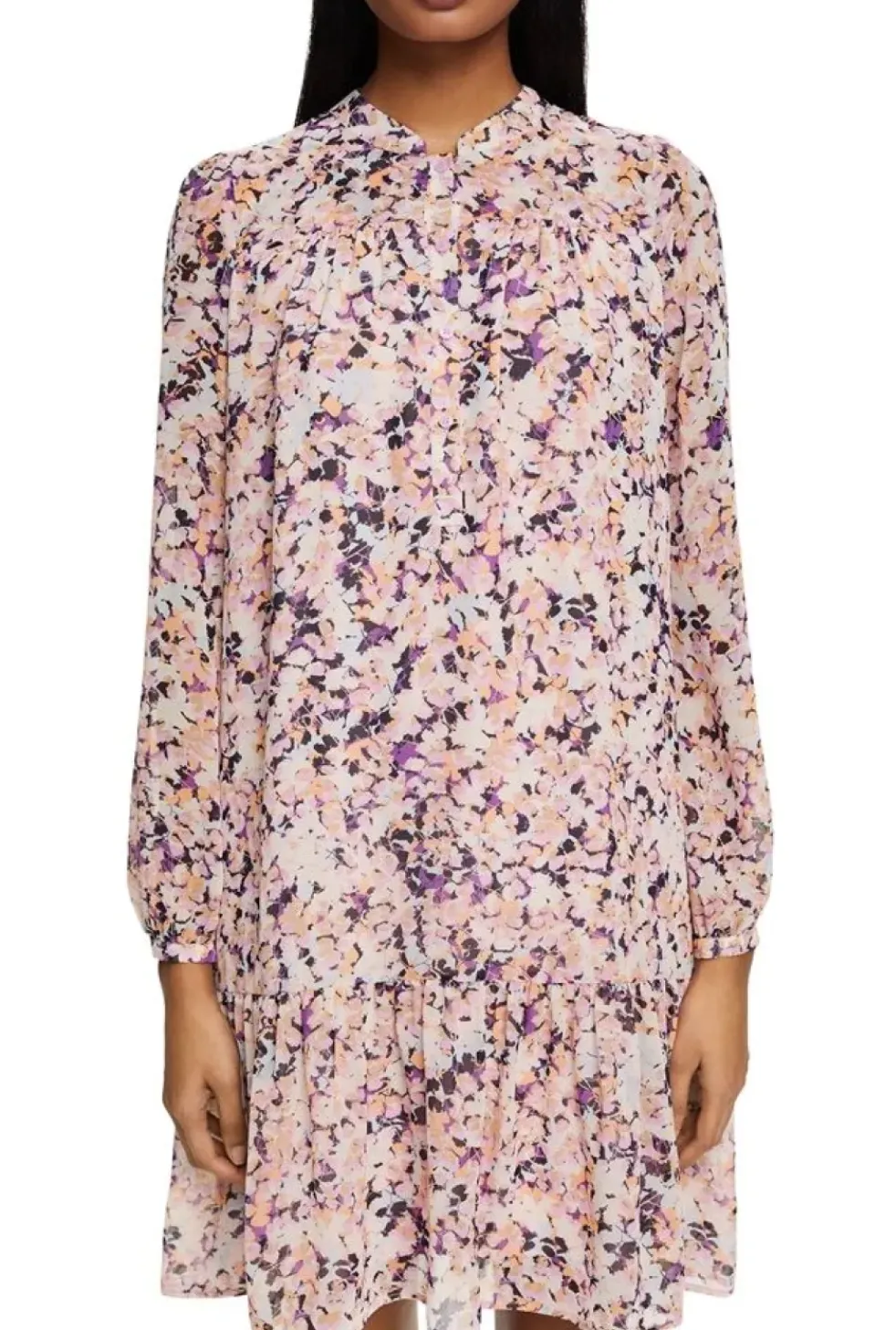 ESPRIT Gemustertes Minikleid aus Chiffon lila NOS 993EO1E304