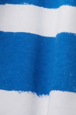 Esprit gestreiftes T-Shirt-Kleid 100% Baumwolle blau S23 053EE1E320