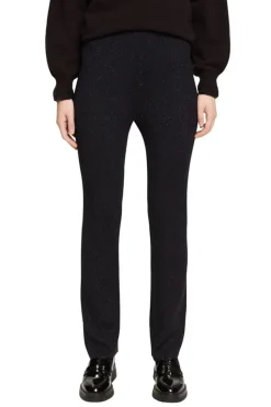 Esprit Glitzernde Strickhose schwarz S23 112EE1B301