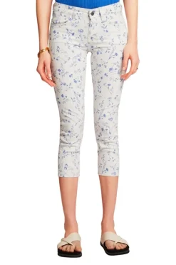 Esprit Hose mit floralem Muster 3/4 Bein weiß S23 043EE1B317