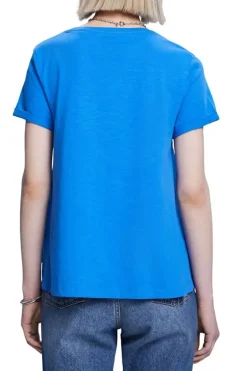 Esprit Klassisches Rundhals-T-Shirt blau, pink S23 053EE1K302