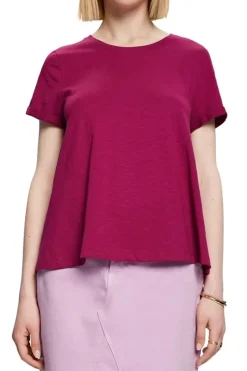 Esprit Klassisches Rundhals-T-Shirt blau, pink S23 053EE1K302