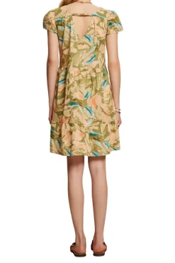 Esprit Kleid mit Allover-Print grün S23 063EE1E304