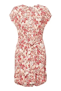 Esprit Kleid mit Gürtel und Crêpe-Effekt rosa S23 043EE1E303