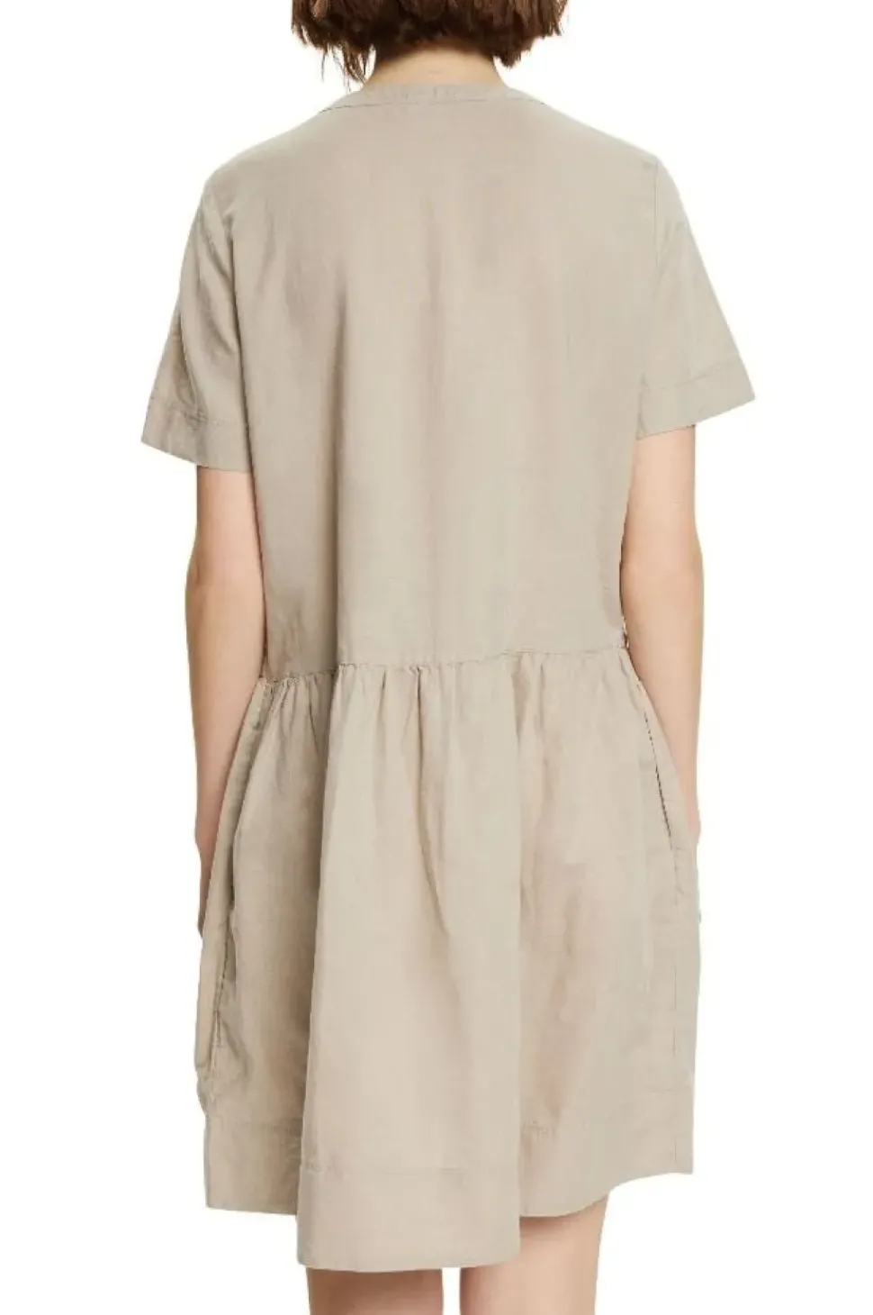 ESPRIT Kleid mit Knopfleiste aus Leinen-Mix 042EE1E315