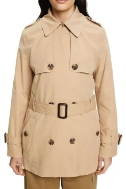Esprit Kurzer Trenchcoat mit Gürtel beige, grün, schwarz S23 013EE1G330