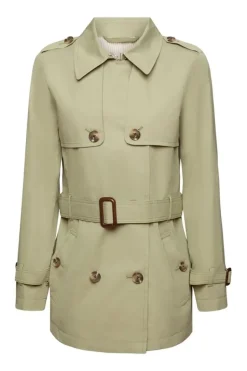 Esprit Kurzer Trenchcoat mit Gürtel beige, grün, schwarz S23 013EE1G330