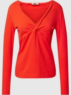 Esprit Longsleeve in Wickel-Optik rot, schwarz S23 122EE1K315