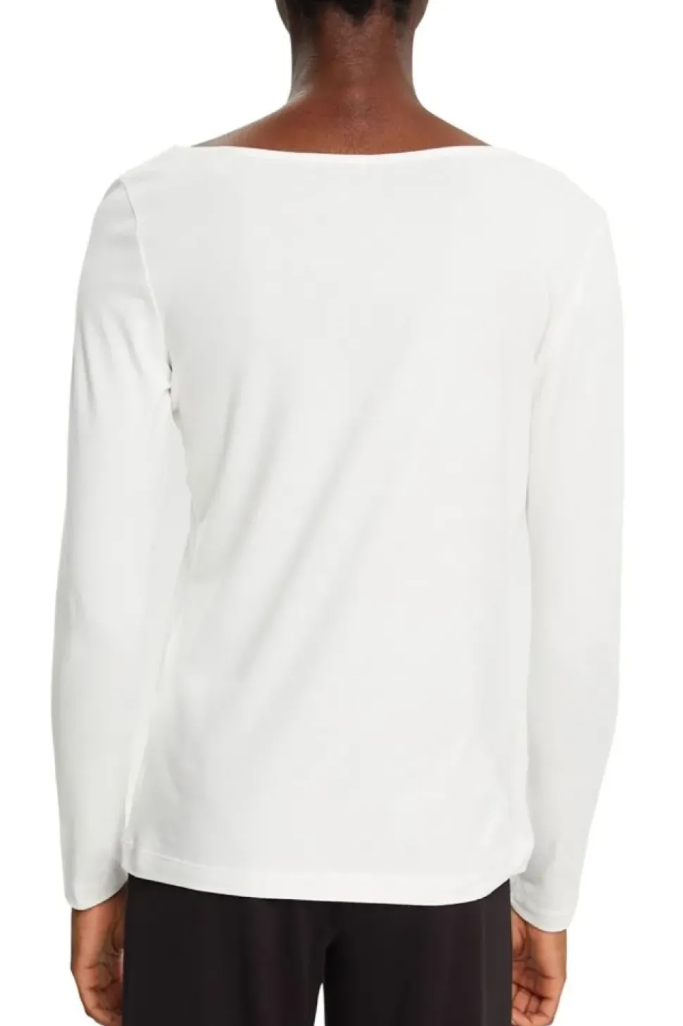 Esprit Longsleeve mit asymmetrischem Ausschnitt weiß, rot, schwarz S23 122EE1K314
