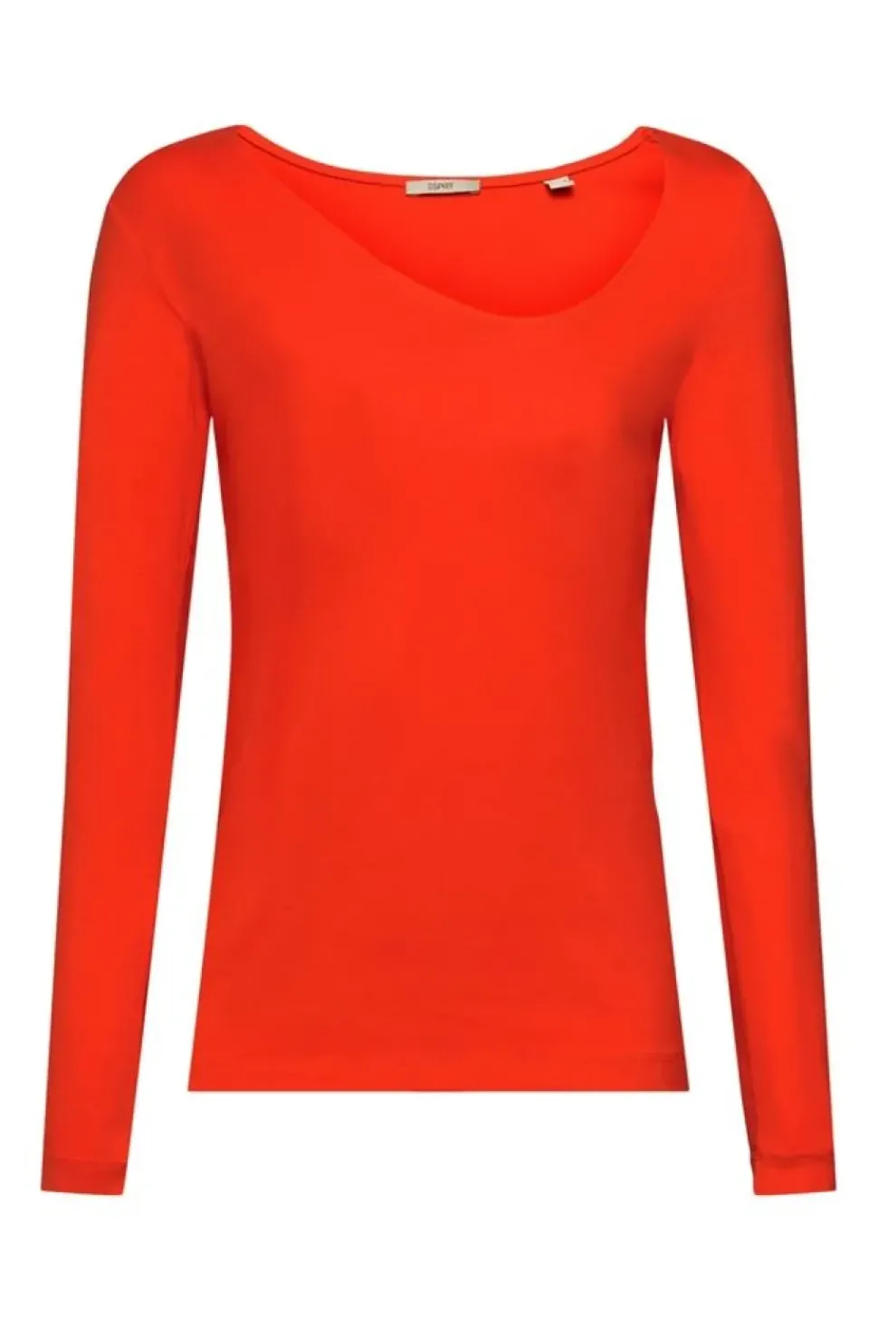 Esprit Longsleeve mit asymmetrischem Ausschnitt weiß, rot, schwarz S23 122EE1K314