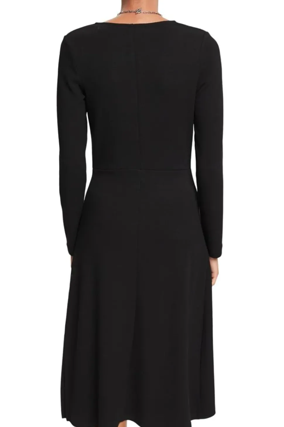 Esprit Midikleid mit V-Ausschnitt schwarz S23 112EE1E307