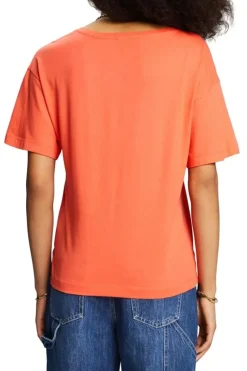 Esprit Oversize T-Shirt orange, schwarz S23 043EE1K325