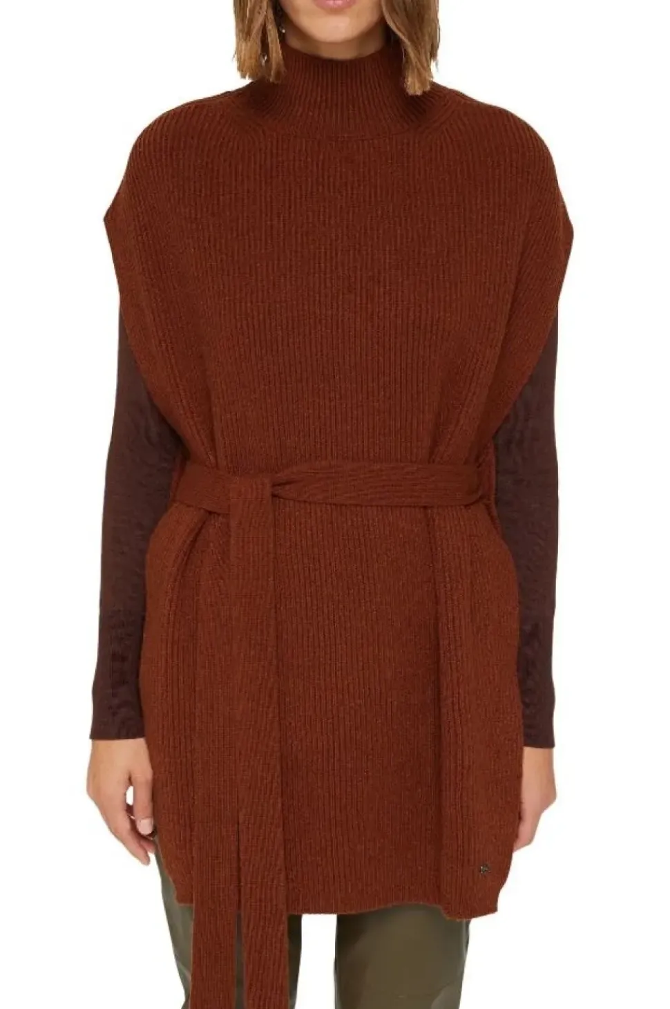 ESPRIT Poncho mit Gürtel aus responsible wool 091EA1Q312