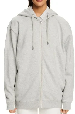 ESPRIT Recycelt: Oversize Hoodie Reißverschluss weiß, grau, schwarz S14 993EE1J310