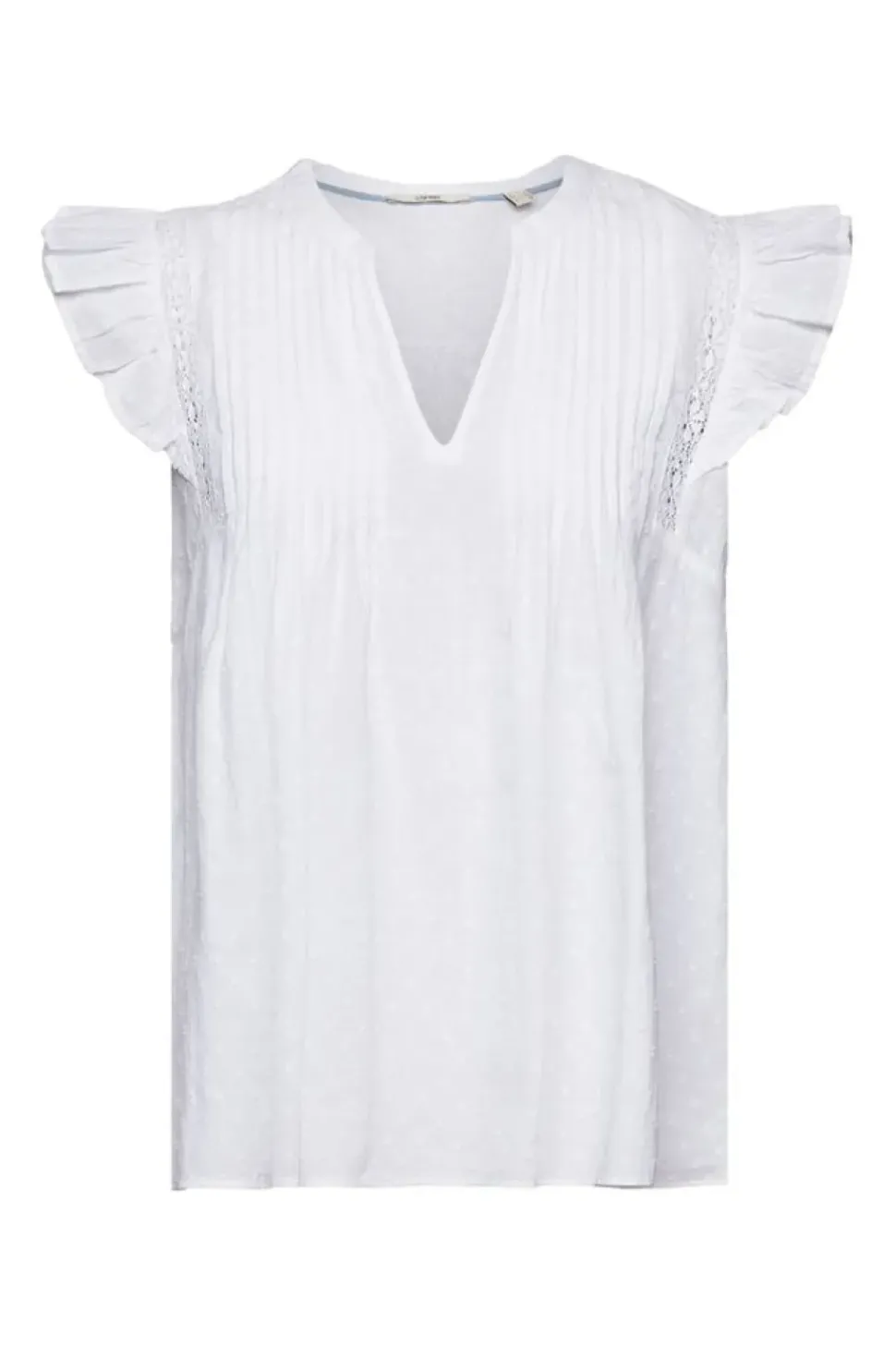 Esprit Ärmellose Bluse aus Swiss Dot, 100 % Baumwolle weiß S23 043EE1F306