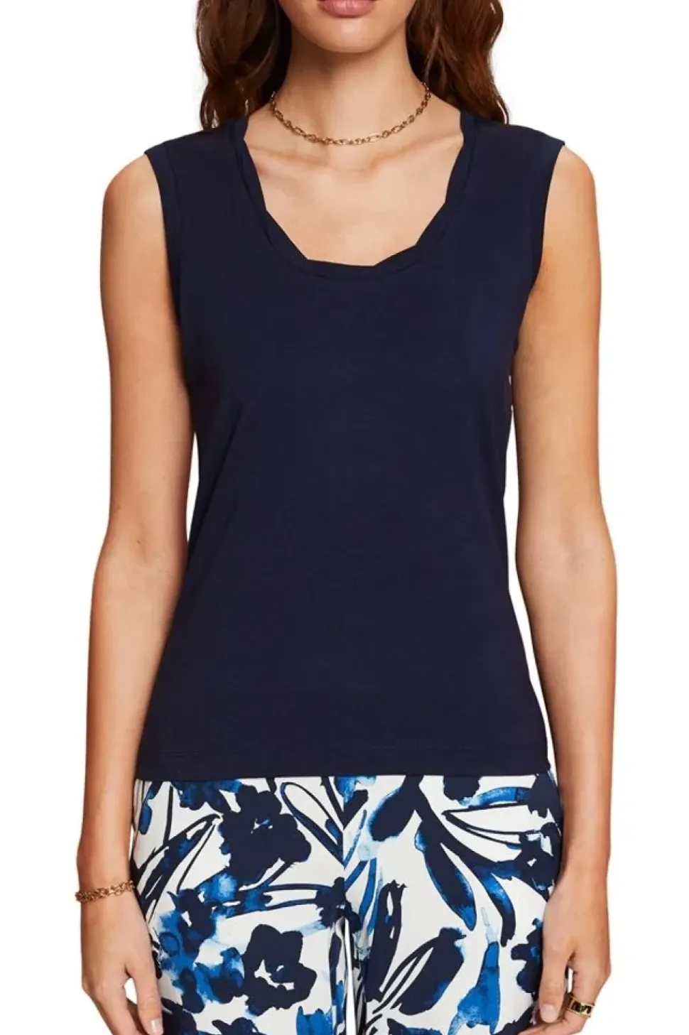 Esprit Tanktop mit Ausschnitt in Twist-Optik pink, blau S23 053EE1K310