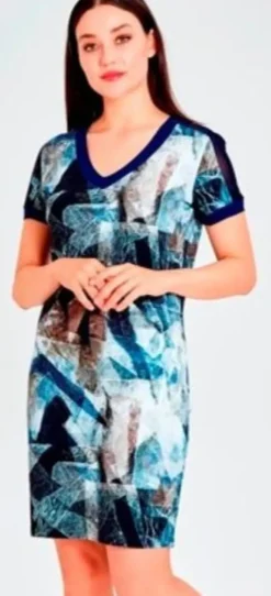 Fashion Apolda Kleid 1/2 Arm bunt 42419