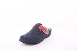Fuß Bequem Damen Hausschuh Pantolette Zierschnalle blau S23 206/01