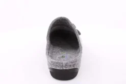 Fuß Bequem Damen Hausschuh Pantolette Blumen-Detail grün, grau S23 203/01
