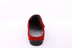 Fuß Bequem Damen Hausschuh Pantolette Klettverschluss grau S23 207-2/01